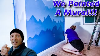 How to Paint A Mountain Mural Easily ~ Paint a Mountain on your Wall with these easy steps!