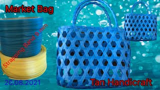 Tutorial ke 404 - Weaving Simple Market Bag ( Strapping Band )