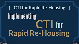 Implementing CTI for Rapid Re-Housing