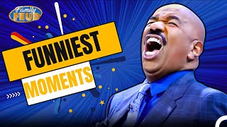 Funny FAMILY FEUD Moments! Steve Harvey's Contagious Laughter!!