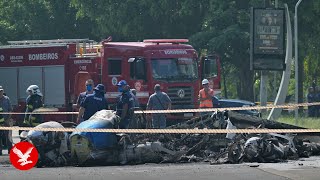 Live: Aftermath of small plane crash on busy Sao Paulo avenue