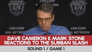 Dave Cameron \u0026 Mark Stone Post Game Reactions to the Subban Slash