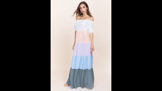 New strapless splice stretch chiffon dress Wholesale SKU A28409