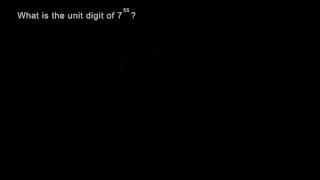 Number theory 2 - Unit Digit and Exponent