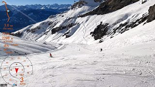[4K] Skiing Crans-Montana, Plaine Morte - Kandahar Long Black, Valais Switzerland, GoPro HERO10