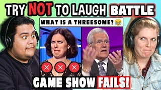 Try to Watch This Without Laughing or Grinning Battle: GAME SHOW FAILS | FBE Sta