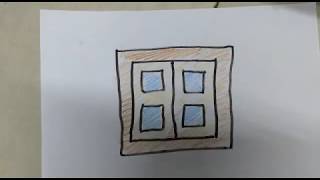 how to draw a wooden window?  drawing lessons for kids