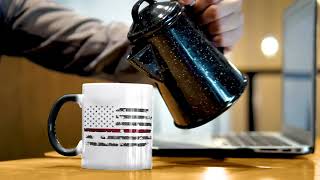 Thin Red Line US Flag Firefighter Heat-Activated 15 oz Ceramic Custom Coffee Mug