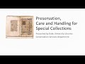 Handling Special Collections - FOR STAFF