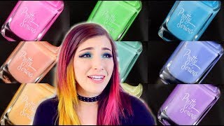 GIANT PASTEL NEON NAIL POLISH SWATCH/REVIEW - Pretty Serious Cosmetics || KELLI MARISSA