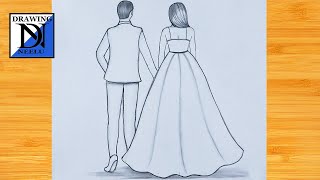 How to Draw Couple Very Easy | Step by Step Drawing Tutorial | Easy Drawing | Couple Drawing Easy