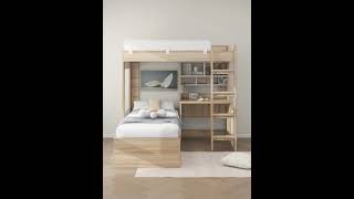 【家之良品】 實用省空間，小戶型推薦！！✨上床下桌組合收納床#bed #diy #home #shorts