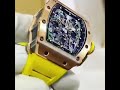 Richard Mille RM 11-03 Flyback Chronograph Rose Gold Rubber Strap.