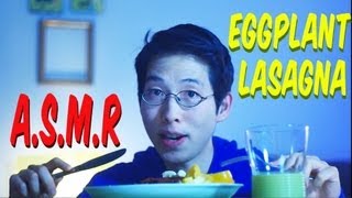 ASMR ~ Eating Eggplant Lasagna ~ Male Voice Whispering