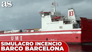 SIMULACRO de un INCENDIO en un BARCO en alta mar en BARCELONA