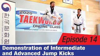 [2020 Online TKD Class] EP 14: Demonstration of Intermediate and Advanced Jump kicks