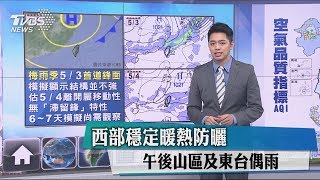 西部穩定暖熱防曬　午後山區及東台偶雨