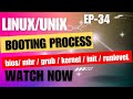 Linux/Unix Booting  Process // BIOS // MBR // GRUB // KERNEL// INIT// RUNLEVEL  // EP 34