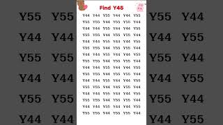 Find Y45 - People with HD Eyes can spot in 8 secs  #youtubeshorts #opticalillusion