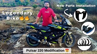 Pulsar 220 modification🔥🔥🔥| new parts installation with new look 2024 | Vlog no.31