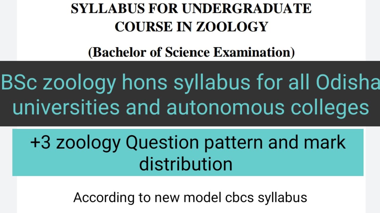 BSc Zoology Hons Syllabus For All Odisha University | +3 Zoology ...