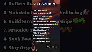 Top 10 🤩Self Development tips | Doctor ish