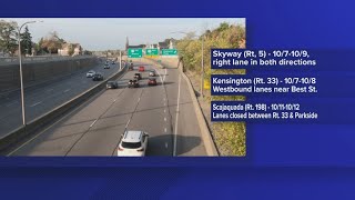 Roving lane closures on Buffalo highways this week