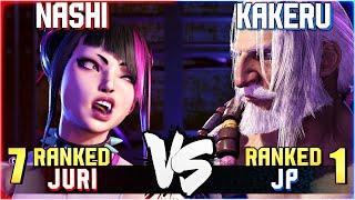 SF6 Nashi (#7 Ranked Juri) vs Kakeru (#1 Ranked JP) STREET FIGHTER 6 Showdown!