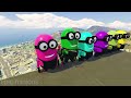 gta 5 crazy ragdoll spiderman on rainbow bridge with minions funny fails compilations