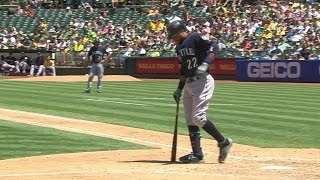 SEA@OAK: Cano remains in game after hit-by-pitch