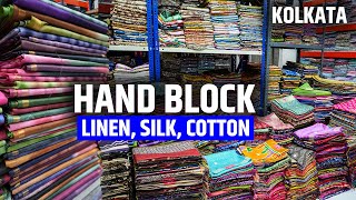 Hand Block Print Sarees, Linen, Silk, Cotton, Gajji, Modal Saree Manufacturer in Kolkata