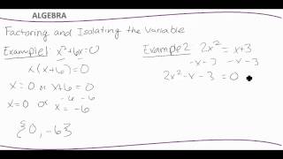 1 4 factoring and isolating the variable