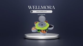 WELLMORA 5 COMPARTMENTS FLOWER CANDY BOX SERVING ROTATING TRAY DRY FRUIT