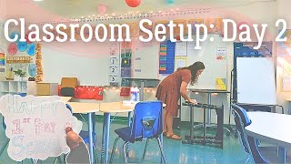 NEW Classroom Setup Day 2 || Back to Class ||  Teacher Vlogs || Back to School Time || Prep With Me