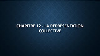 DCG UE3 : La représentation collective