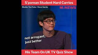 Singaporean Student Hard Carries His Team On UK TV Quiz Show
