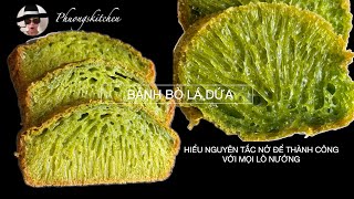 BÁNH BÒ NƯỚNG LÁ DỨA- Hiểu nguyên tắc nở để thành công