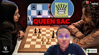 Divya Deshmukh's beautiful queen sacrifice against 2580 rated Stamatis