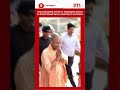 up cm yogi adityanath arrives at chandigarh airport to attend nayab saini s swearing in ceremony