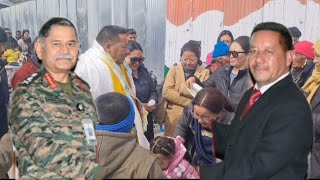 Chief of the Army Staff Veteran Achievers Chewang Stanzin gets a warm welcome on his arrival in Leh