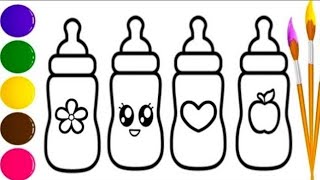 Drawing chusani ll How to draw baby milk bottle ll easy drawing pacifier step by step