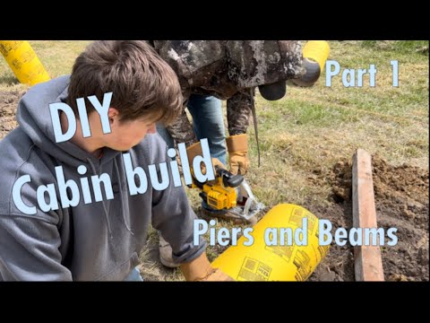 DIY Cabin Build | PIERS And BEAMS (Foundation) - YouTube