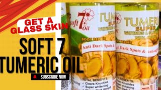 review on soft 7 turmeric oil / lightening glowing oil that  gives  glass skin