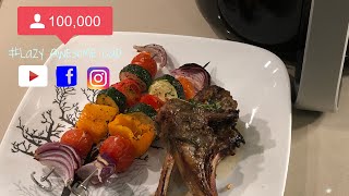 Roast vegetables skewers + grill lamb cutlets recipe Philips Grill Master Kit AirFryer XXL HD9951/01