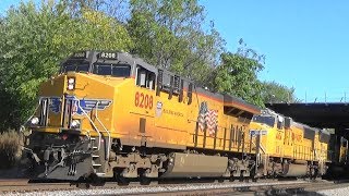 UP 8208 Leads a Z-Train w/ DPU, Galesburg, IL, 10/8/17