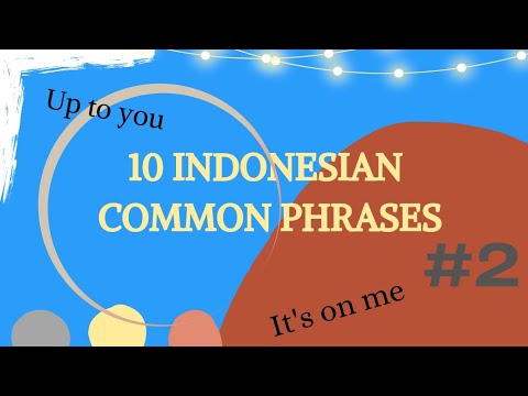 INDONESIAN COMMON PHRASES #2 - YouTube