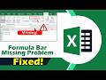 Fixed Formula Bar Missing Issue in Excel | Complete Step-by-Step Video Guide | Excel Tech & Tricks