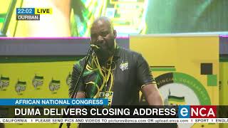 Duma delivers closing address at ANC KZN elective province