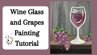 Wine Glass and Grapes Painting