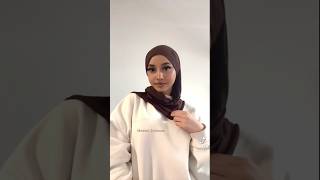 Stylish and Trendy Jersey hijab tut 🤎🤍#hijabers #hijabi #hijabista #hijabiz #hijabtutorial